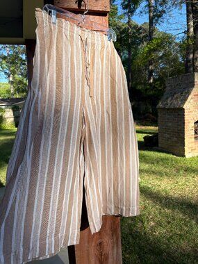 MADEWELL Wide-Leg Striped Linen Pants